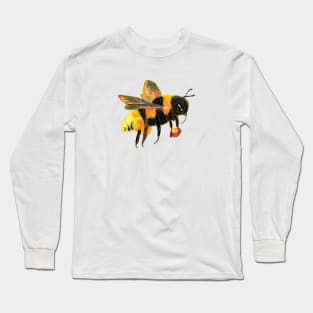 A bumblebee gathers sweet nectar and pollen Illustration Long Sleeve T-Shirt